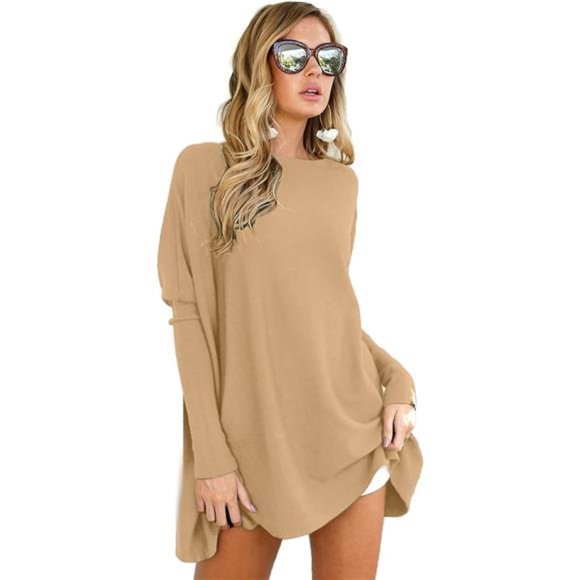 Oversized T Shirts for Women - Long Sleeve Tunic Tops Fall Outfits for Girls - Picture 1 of 6